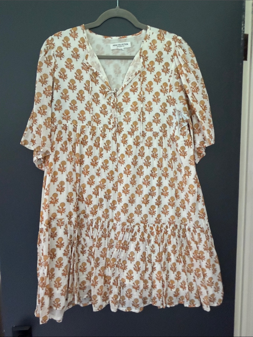 Emerson Fry Cream Dress with Rust Floral Print